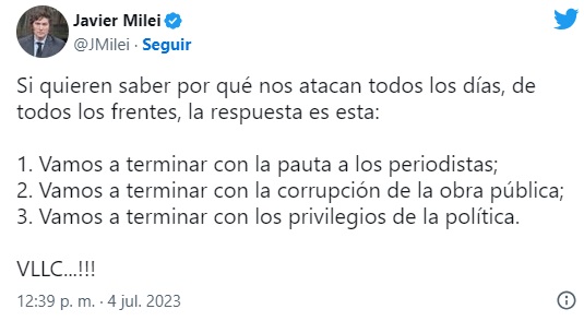 En este momento estás viendo Milei negó venta de cargos y nexos con el massismo